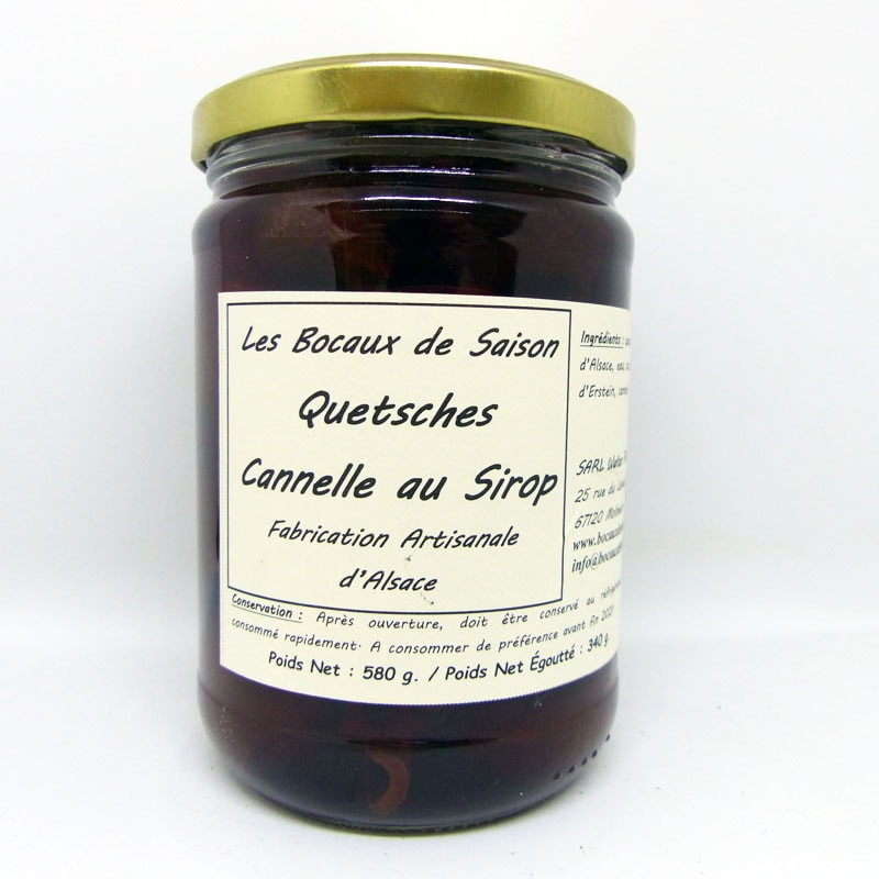 Quetsches cannelle au sirop (Poids net égoutté 340g) - fruit - légumes épicerie local