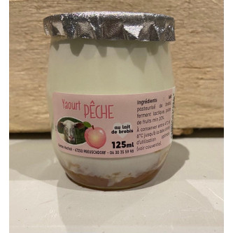 Yaourt au lait de brebis et coulis de pêche (125ml) - lait de brebis